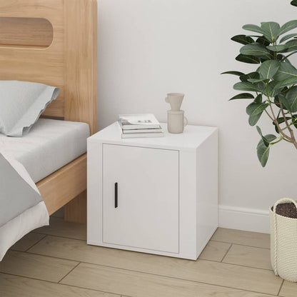 Comodini 2 pz in Bianco Lucido 50x39x47 cm - homemem39