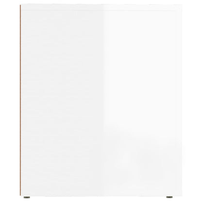 Comodini 2 pz in Bianco Lucido 50x39x47 cm - homemem39