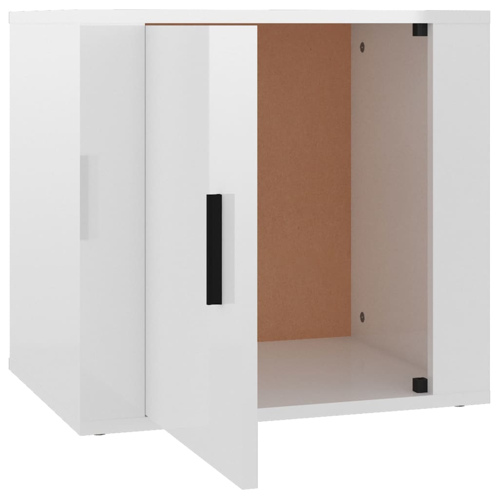 Comodini 2 pz in Bianco Lucido 50x39x47 cm - homemem39