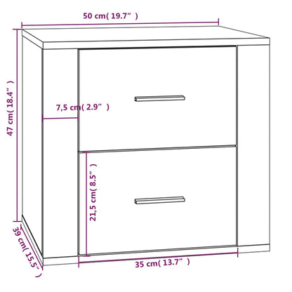 Comodino Bianco Lucido 50x39x47 cm - homemem39