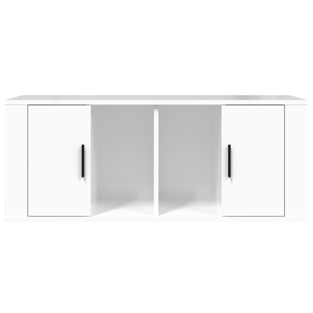 Mobile Porta TV Bianco Lucido 100x35x40 cm in Legno Multistrato - homemem39