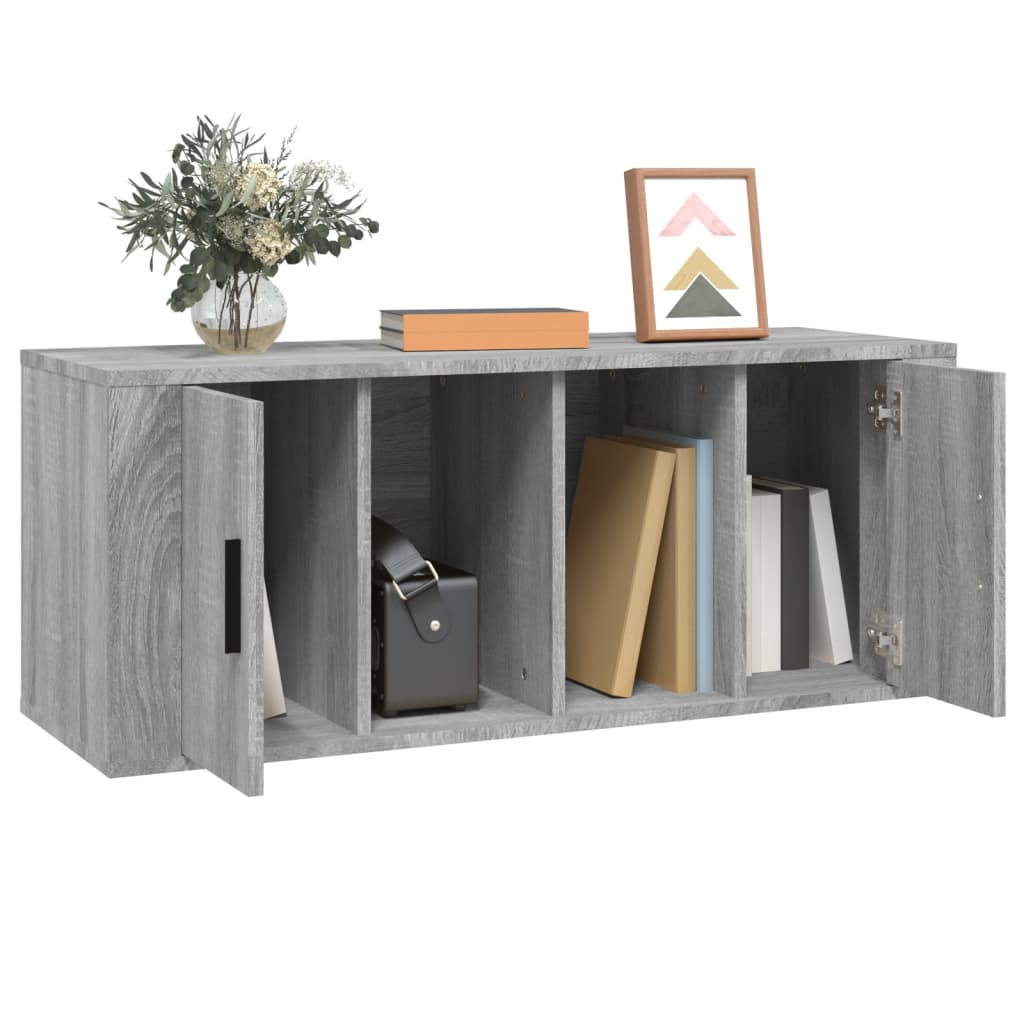 Mobile TV Grigio Sonoma 100x35x40 cm in Legno Multistrato - homemem39