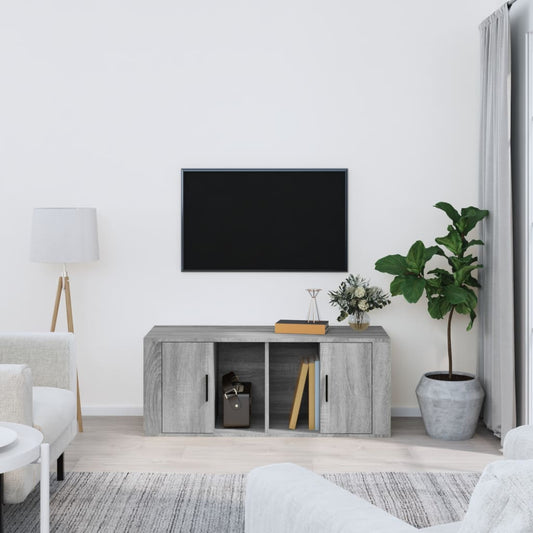 Mobile TV Grigio Sonoma 100x35x40 cm in Legno Multistrato - homemem39