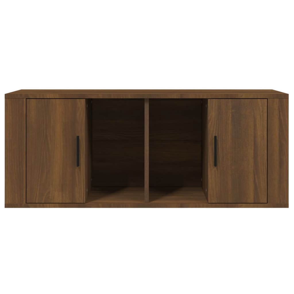 Mobile TV Rovere Marrone 100x35x40 cm in Legno Multistrato - homemem39