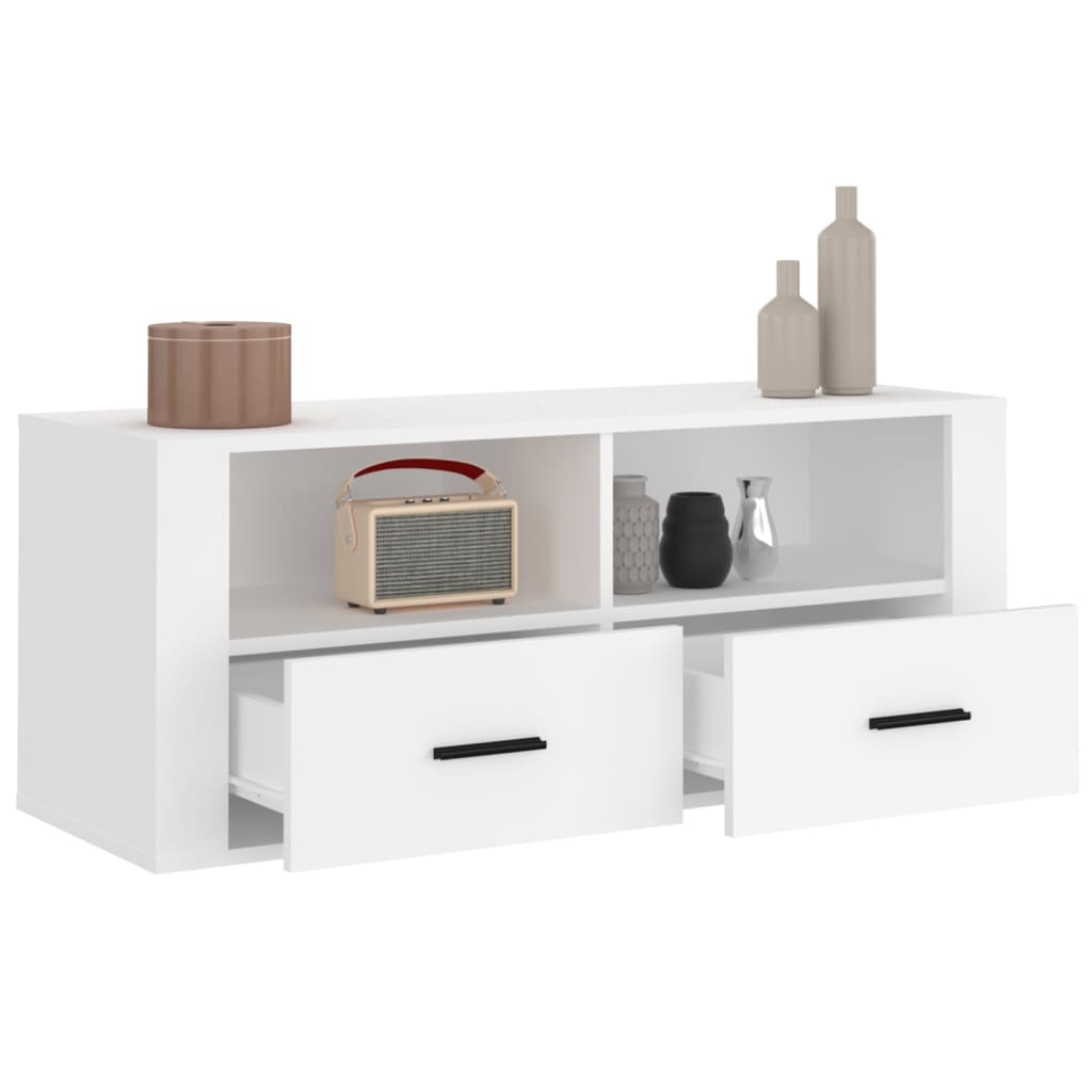 Mobile Porta TV Bianco 100x35x40 cm in Legno Multistrato - homemem39