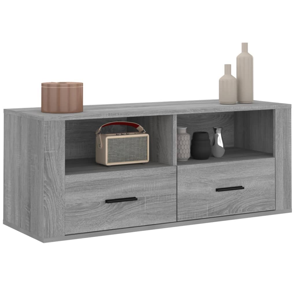 Mobile TV Grigio Sonoma 100x35x40 cm in Legno Multistrato - homemem39