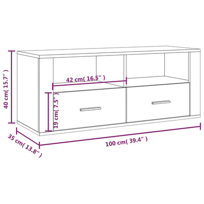 Mobile TV Grigio Sonoma 100x35x40 cm in Legno Multistrato - homemem39