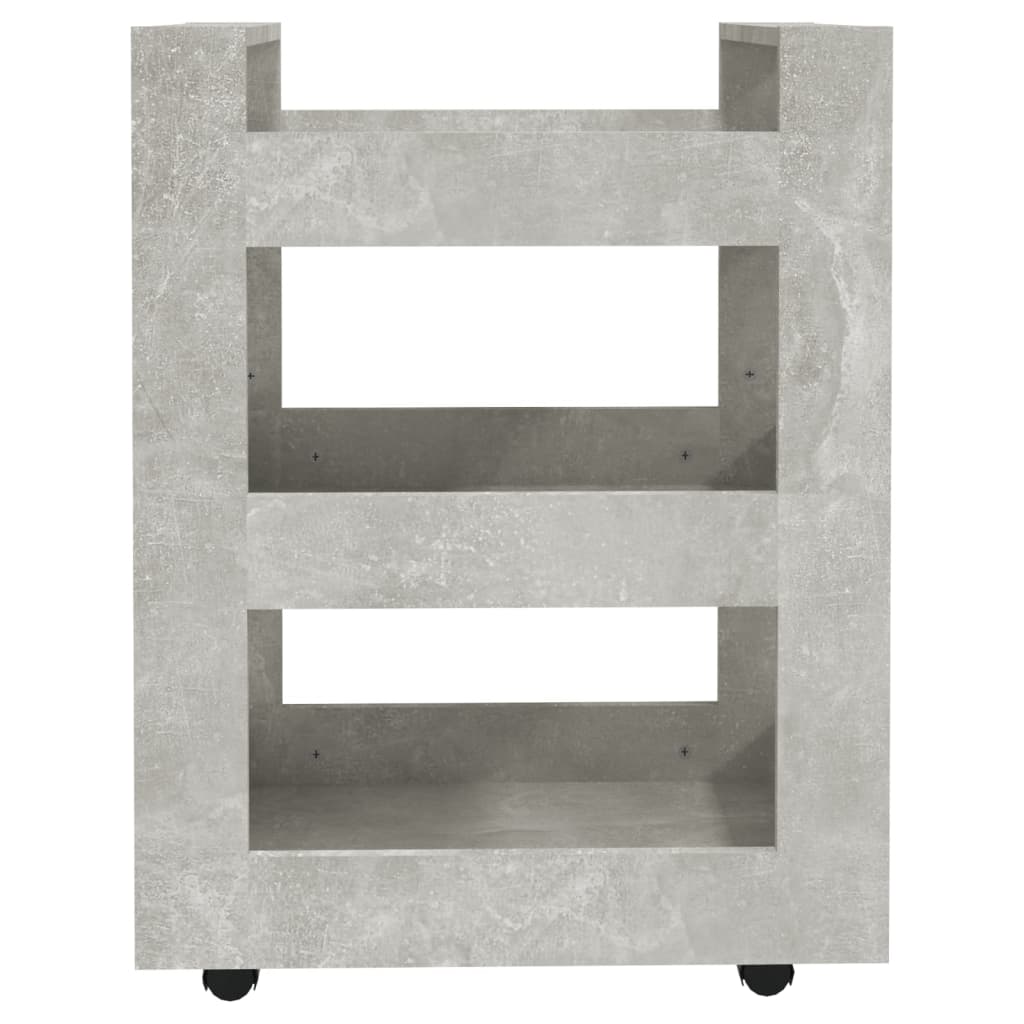 Carrello da Cucina Grigio cemento 60x45x80 cm Legno Multistrato - homemem39