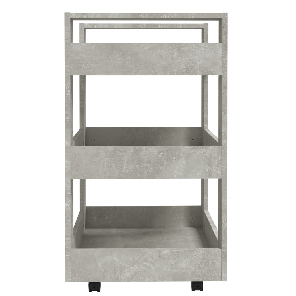 Carrello da Cucina Grigio cemento 60x45x80 cm Legno Multistrato - homemem39