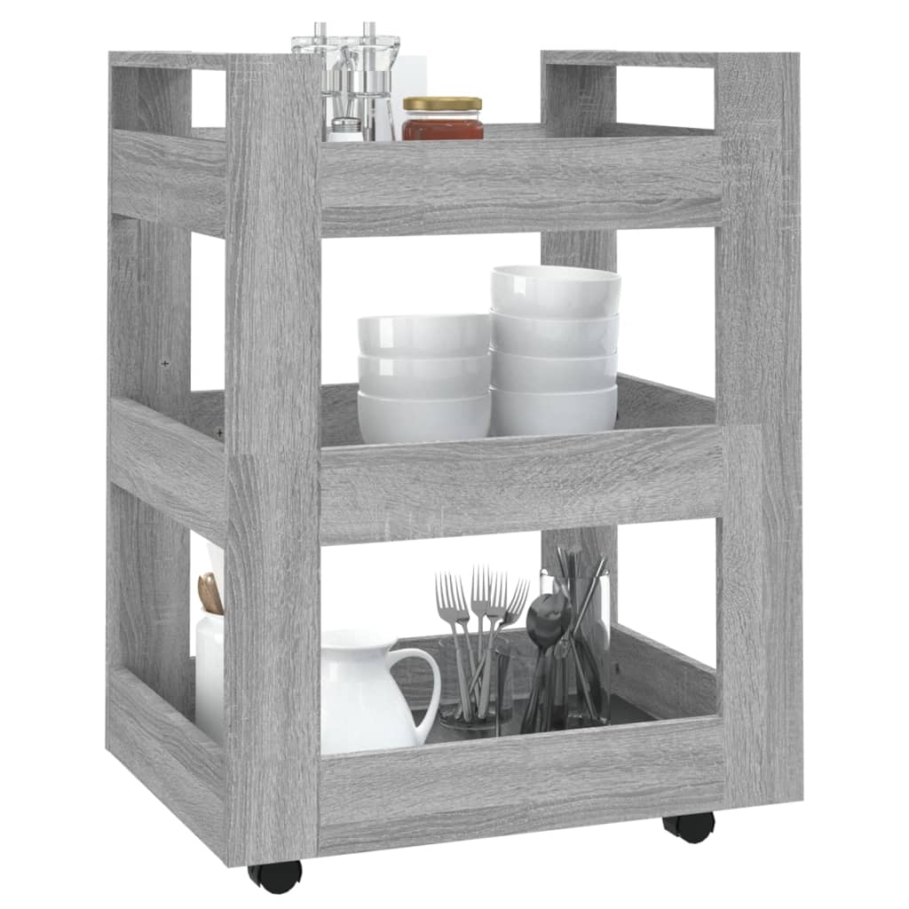 Carrello da Cucina Grigio Sonoma 60x45x80 cm Legno Multistrato - homemem39