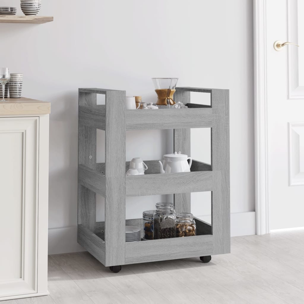 Carrello da Cucina Grigio Sonoma 60x45x80 cm Legno Multistrato - homemem39