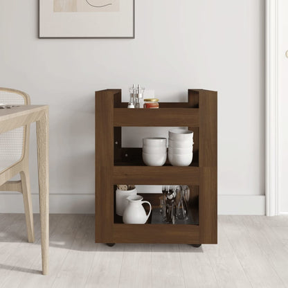 Carrello da Cucina Rovere Marrone 60x45x80 cm Legno Multistrato - homemem39