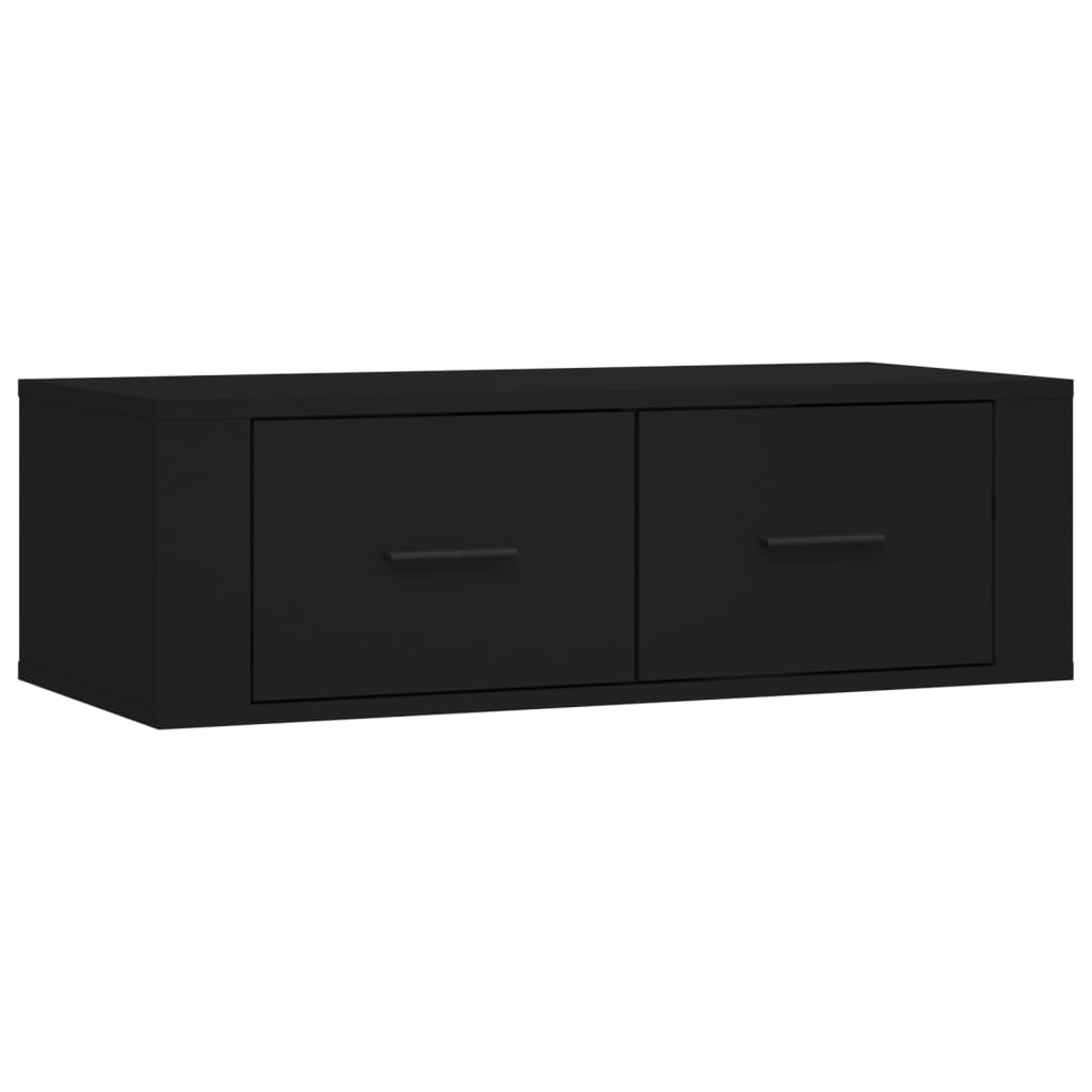 Mobile Porta TV Sospeso Nero 80x36x25 cm in Legno Multistrato - homemem39