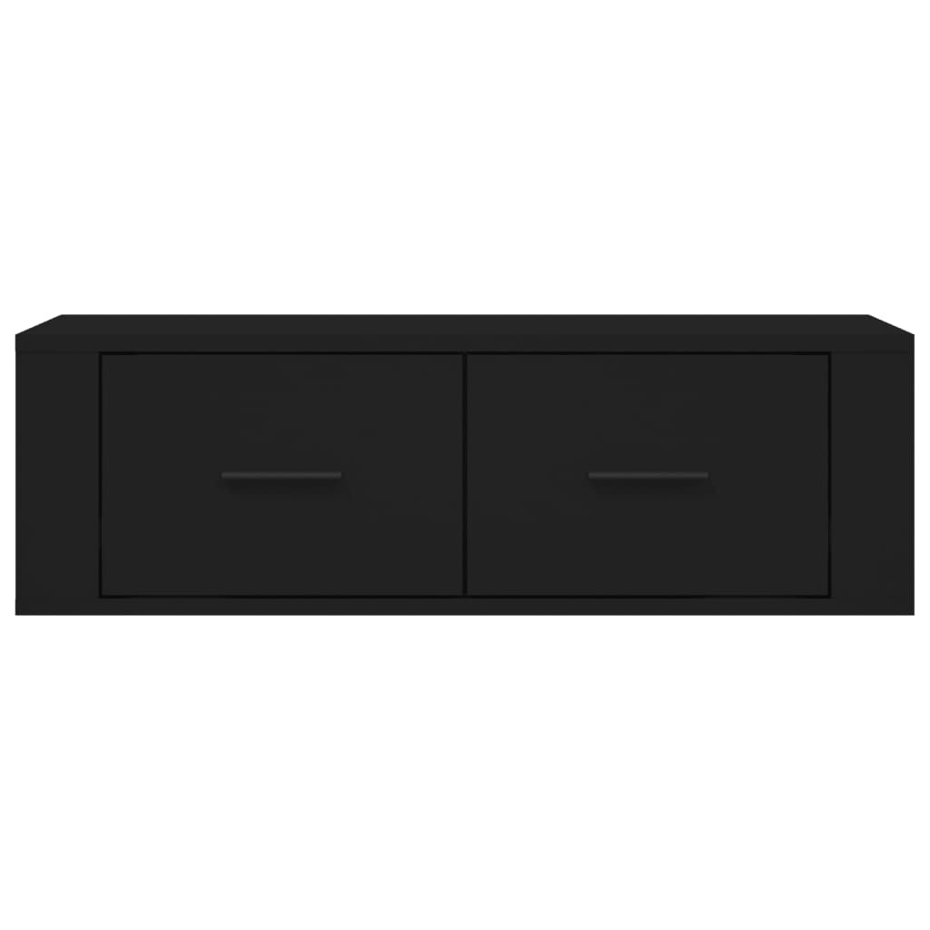 Mobile Porta TV Sospeso Nero 80x36x25 cm in Legno Multistrato - homemem39