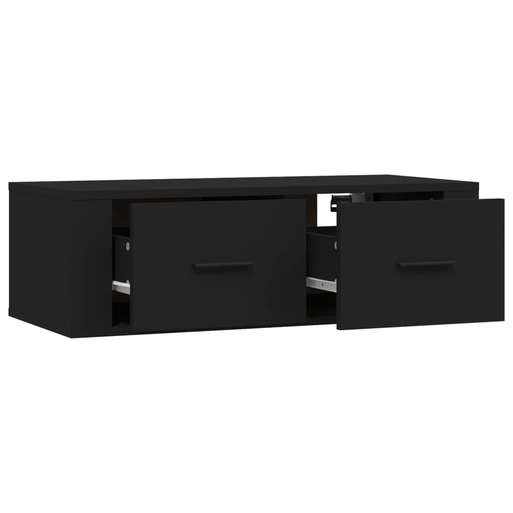 Mobile Porta TV Sospeso Nero 80x36x25 cm in Legno Multistrato - homemem39