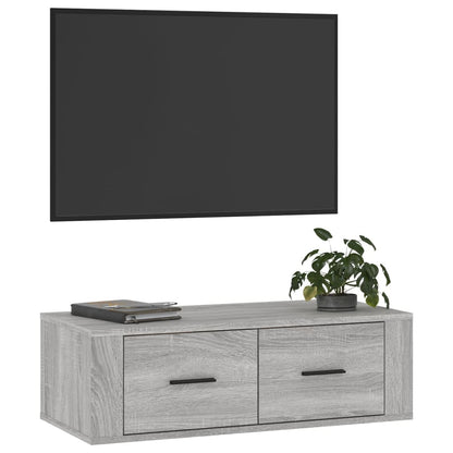 Mobile TV Pensile Grigio Sonoma 80x36x25cm in Legno Multistrato - homemem39