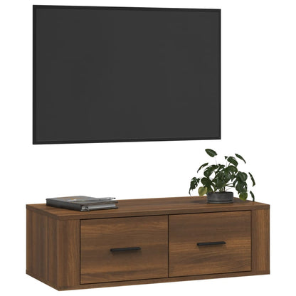 Mobile TV Pensile Rovere Marrone 80x36x25 cm Legno Multistrato - homemem39