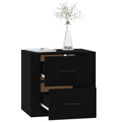 Comodino a Muro Nero 50x36x47 cm - homemem39