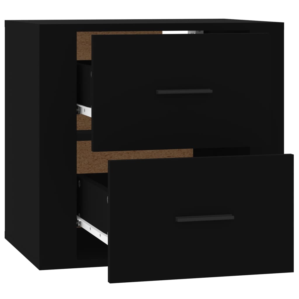 Comodino a Muro Nero 50x36x47 cm - homemem39