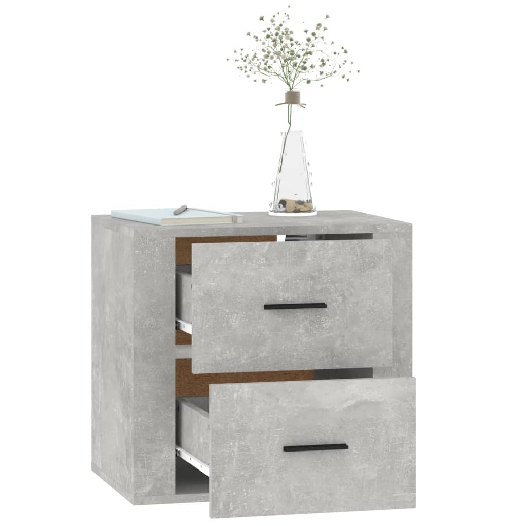 Comodino a Muro Grigio Cemento 50x36x47 cm - homemem39