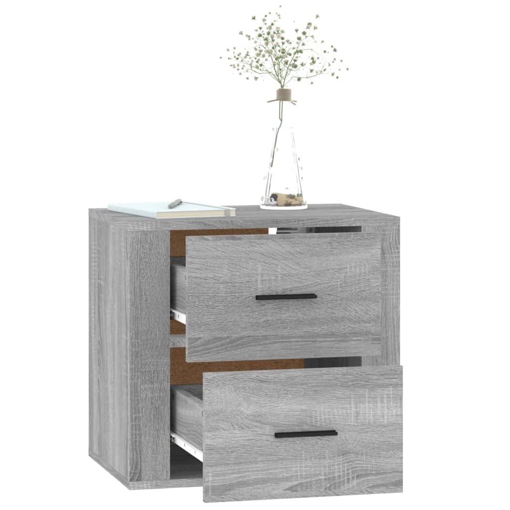 Comodino a Muro Grigio Sonoma 50x36x47 cm - homemem39