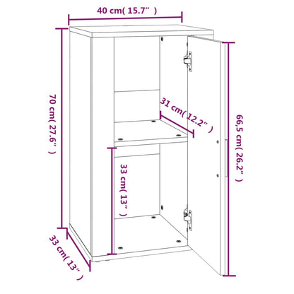 Credenza Nera 40x33x70 cm in Legno Multistrato - homemem39