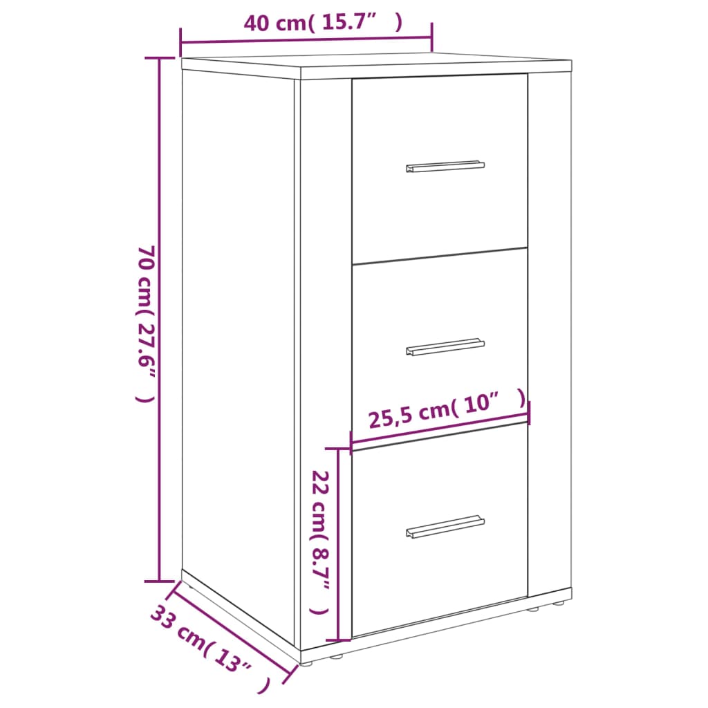 Credenza Bianca 40x33x70 cm in Legno Multistrato - homemem39