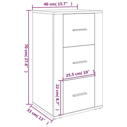 Credenza Bianca 40x33x70 cm in Legno Multistrato - homemem39