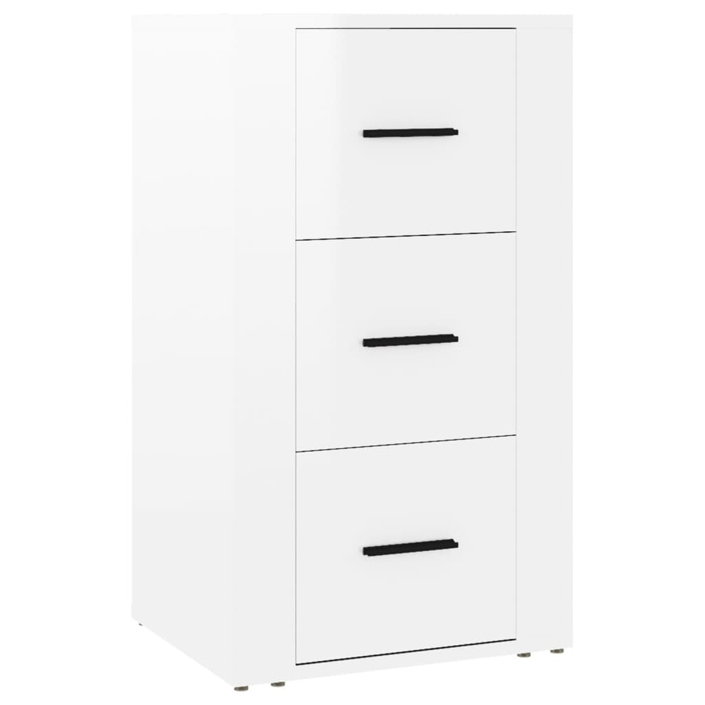 Credenza Bianco Lucido 40x33x70 cm in Legno Multistrato - homemem39