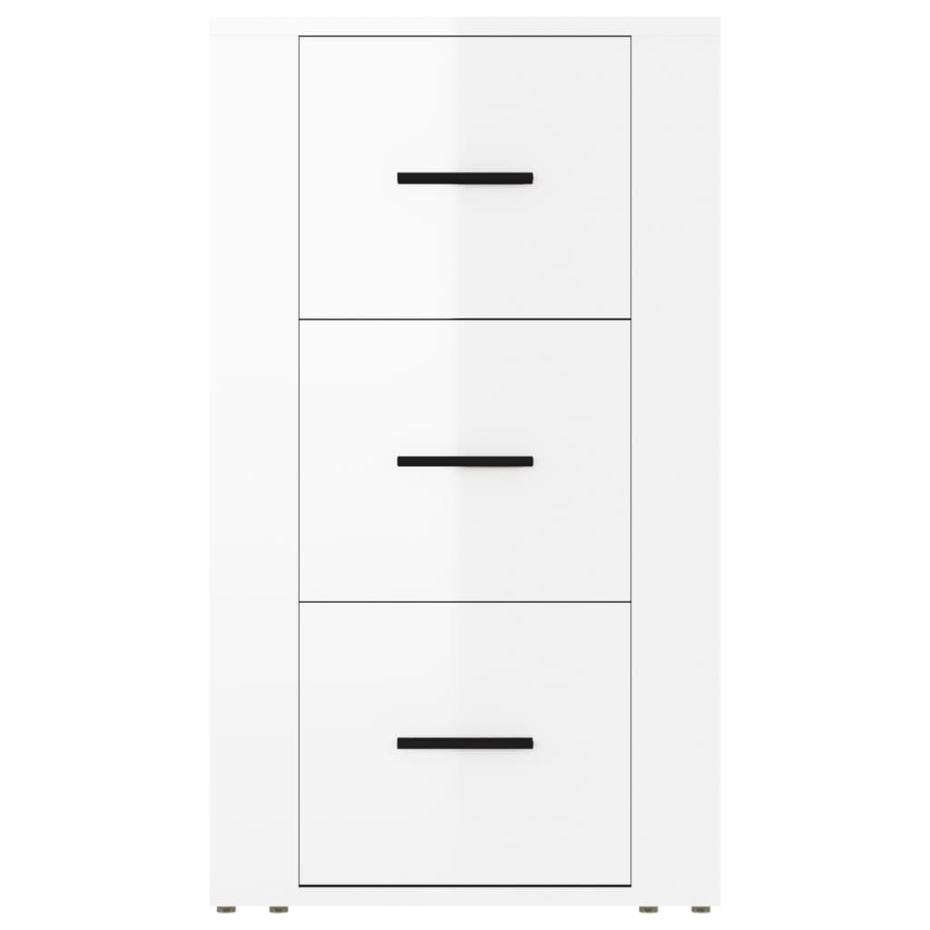 Credenza Bianco Lucido 40x33x70 cm in Legno Multistrato - homemem39