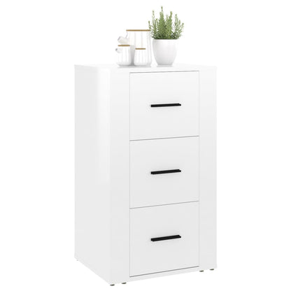 Credenza Bianco Lucido 40x33x70 cm in Legno Multistrato - homemem39