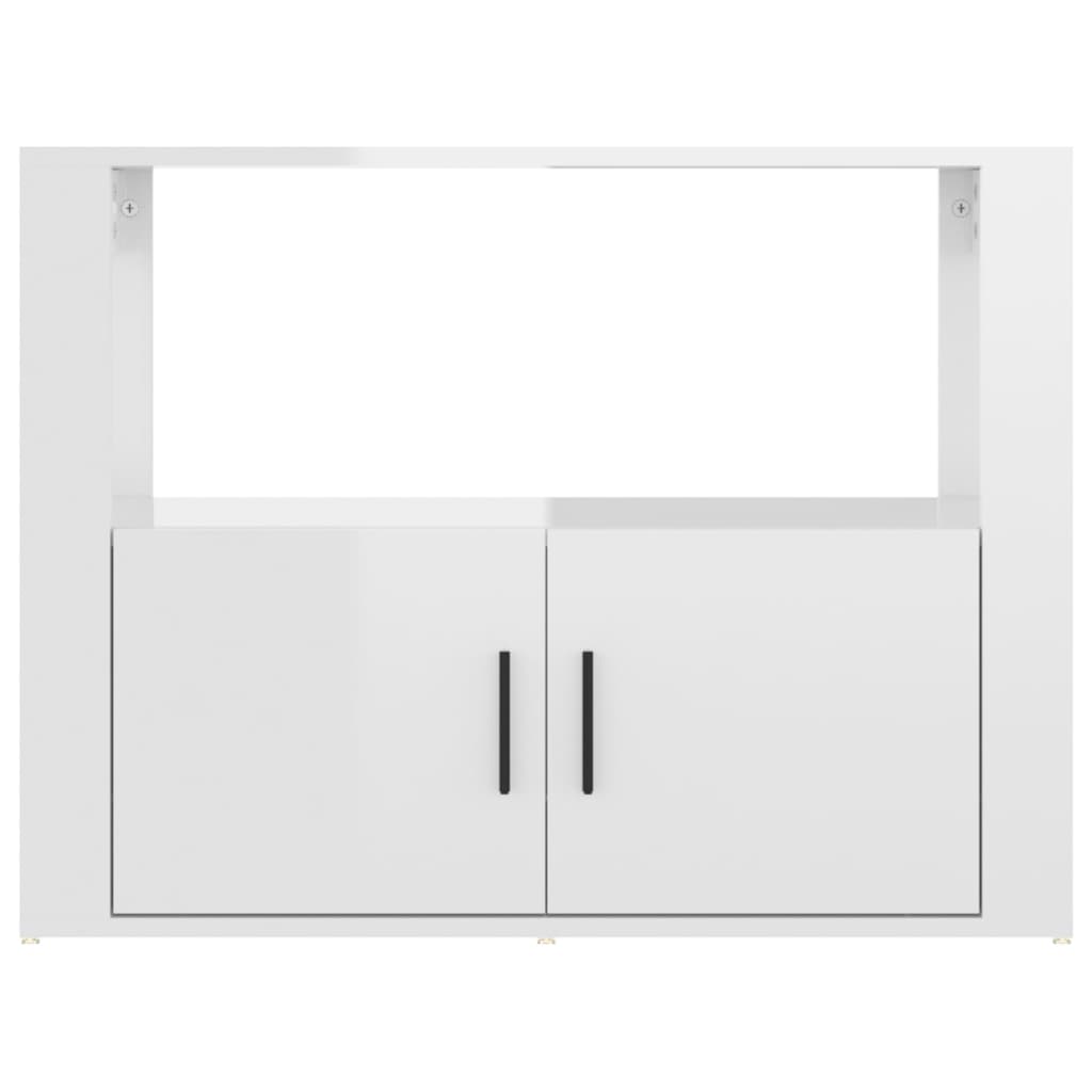 Credenza Bianco Lucido 80x30x60 cm in Legno Multistrato - homemem39