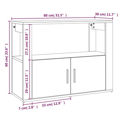 Credenza Bianco Lucido 80x30x60 cm in Legno Multistrato - homemem39