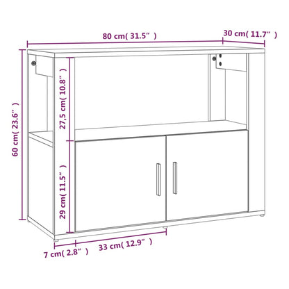 Credenza Rovere Sonoma 80x30x60 cm in Legno Multistrato - homemem39