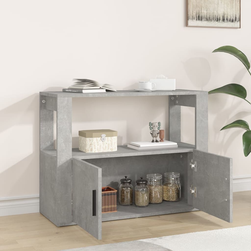 Credenza Grigio Cemento 80x30x60 cm in Legno Multistrato - homemem39