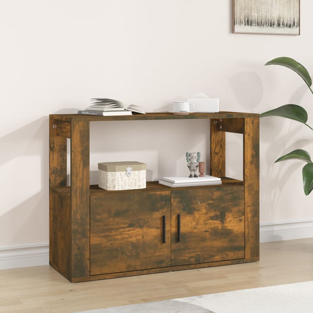 Credenza Rovere Fumo 80x30x60 cm in Legno Multistrato - homemem39