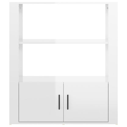 Credenza Bianco Lucido 80x30x90 cm in Legno Multistrato - homemem39