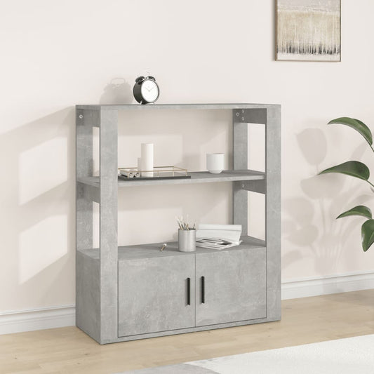 Credenza Grigio Cemento 80x30x90 cm in Legno Multistrato - homemem39