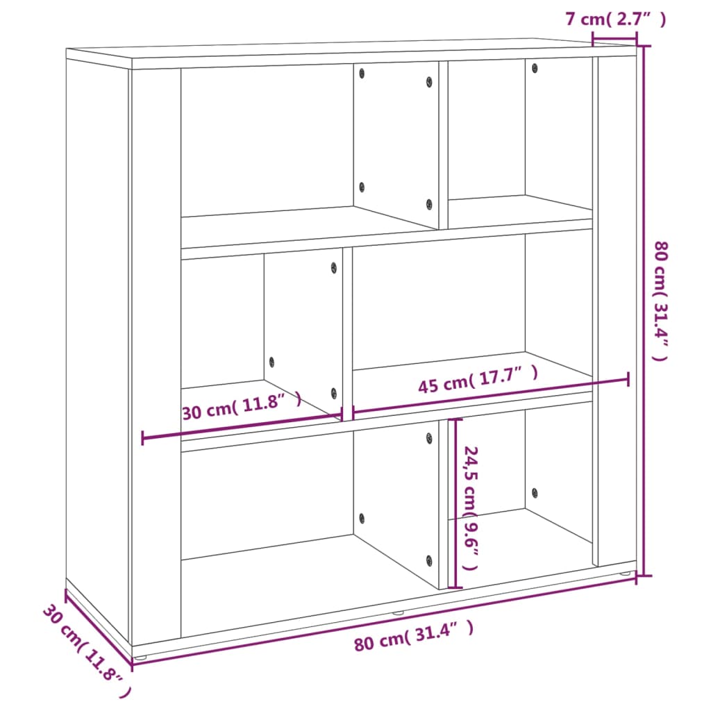 Credenza Nera 80x30x80 cm in Legno Multistrato - homemem39