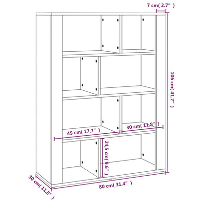 Credenza Rovere Fumo 80x30x106 cm in Legno Multistrato - homemem39