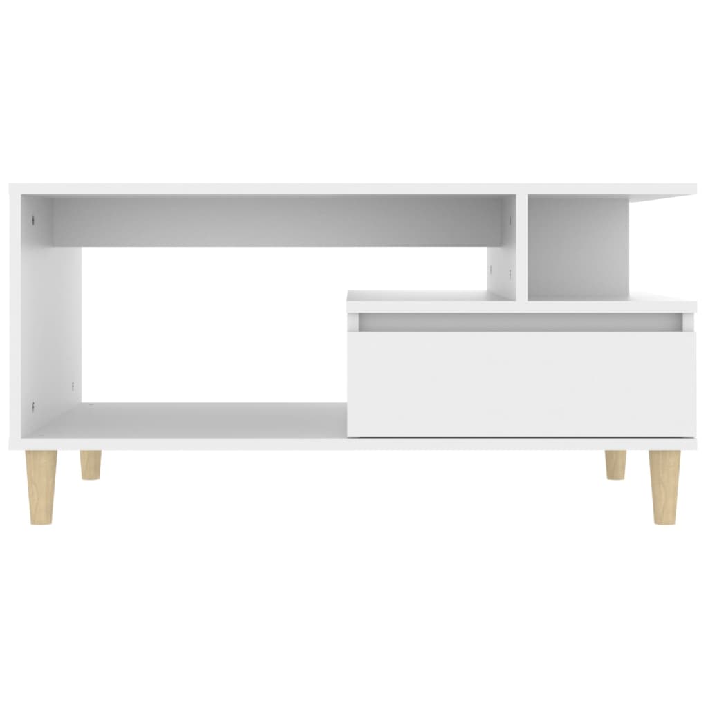 Tavolino da Salotto Bianco 90x49x45 cm in Legno Multistrato - homemem39