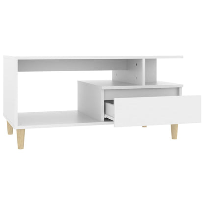 Tavolino da Salotto Bianco 90x49x45 cm in Legno Multistrato - homemem39