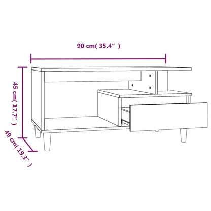 Tavolino da Salotto Bianco 90x49x45 cm in Legno Multistrato - homemem39