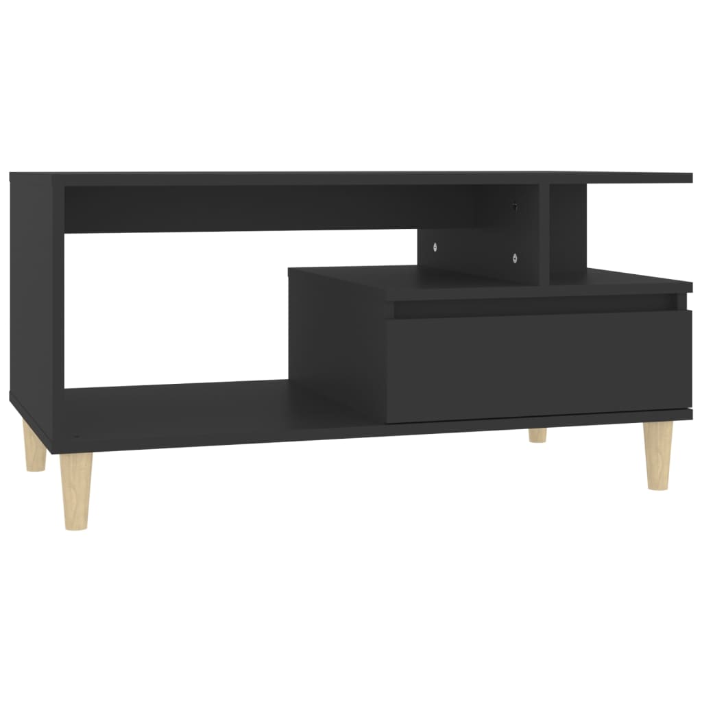 Tavolino da Salotto Nero 90x49x45 cm in Legno Multistrato - homemem39