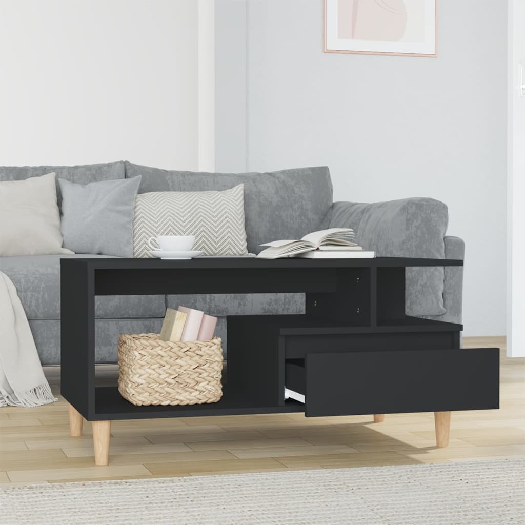 Tavolino da Salotto Nero 90x49x45 cm in Legno Multistrato - homemem39