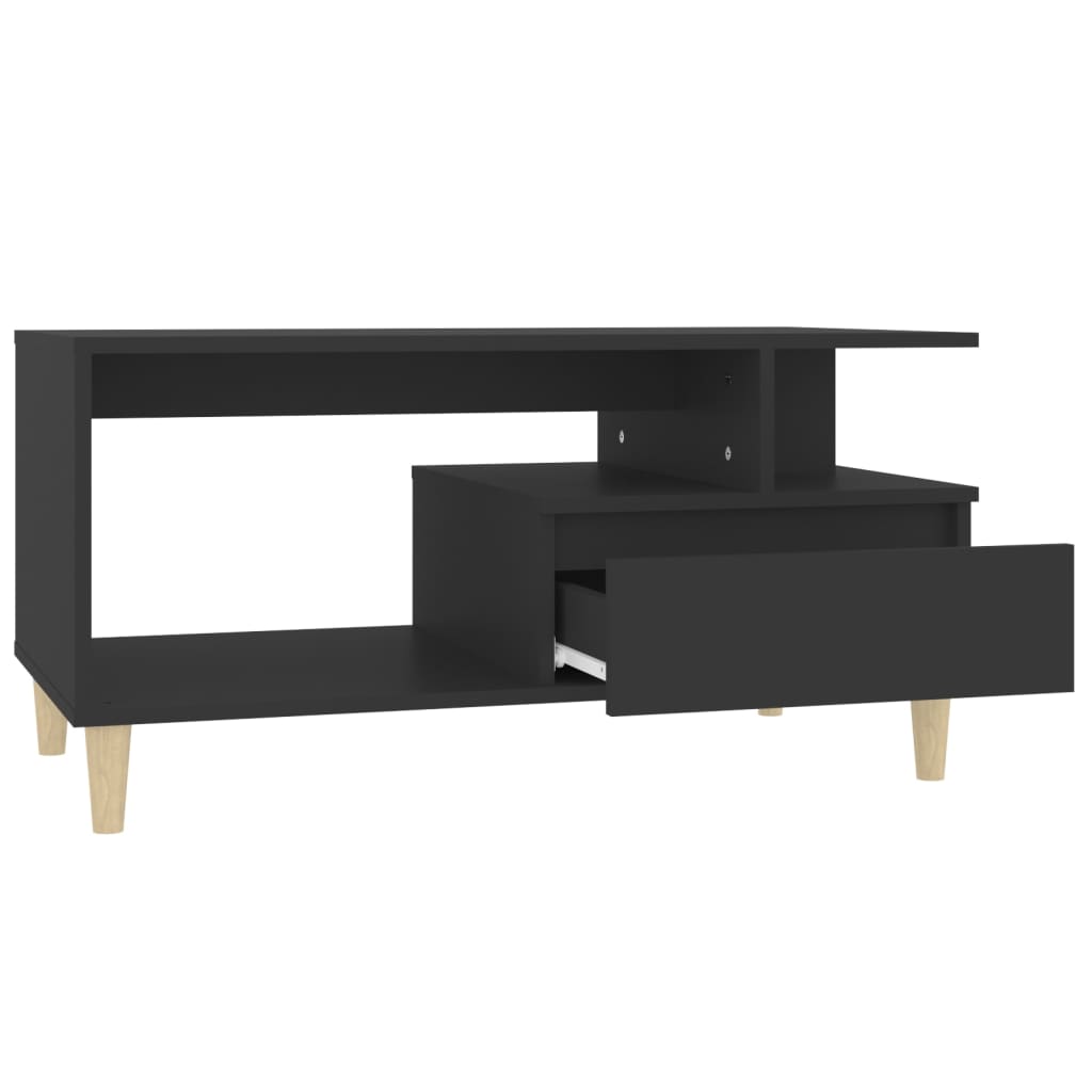 Tavolino da Salotto Nero 90x49x45 cm in Legno Multistrato - homemem39