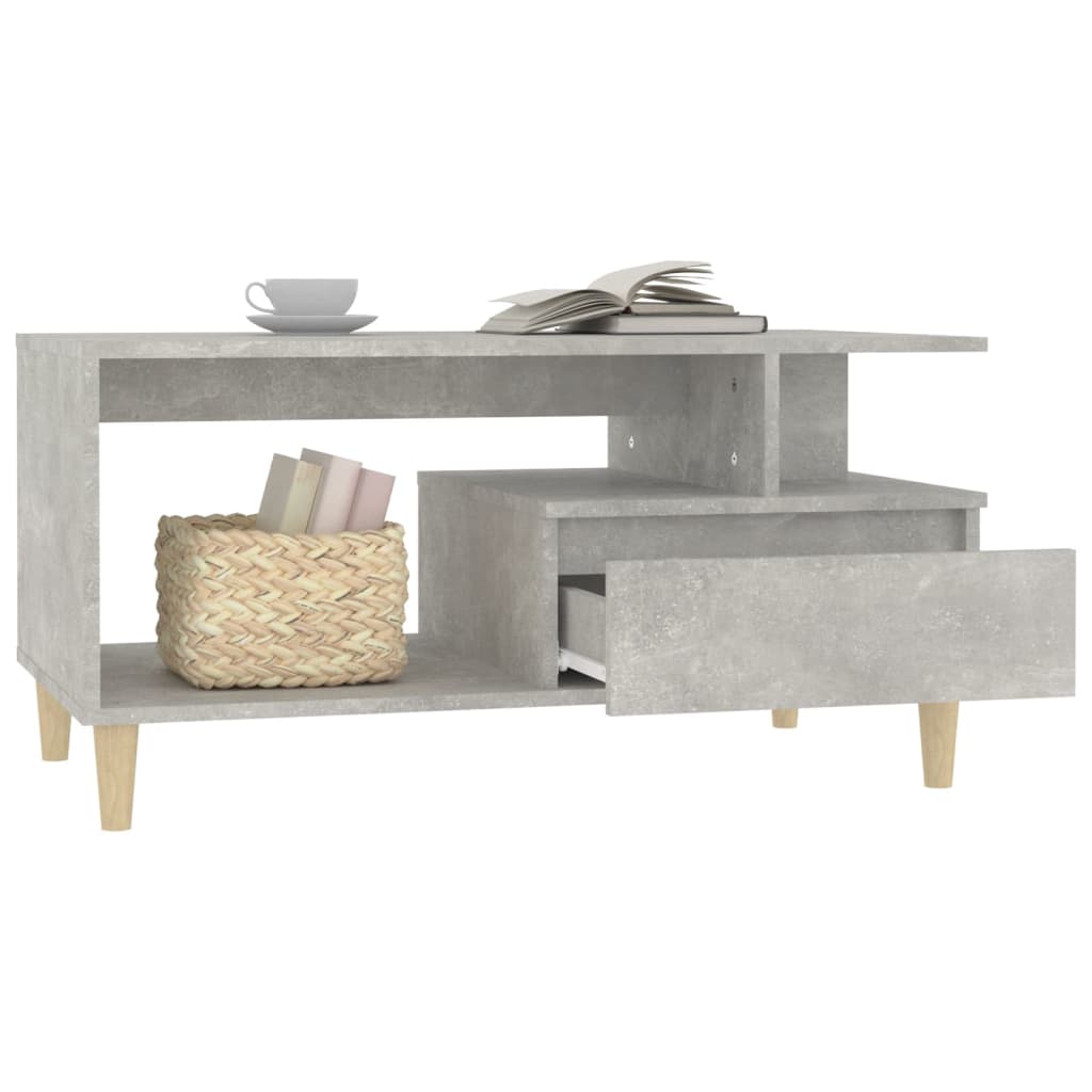 Tavolino Salotto Grigio Cemento 90x49x45 cm Legno Multistrato - homemem39