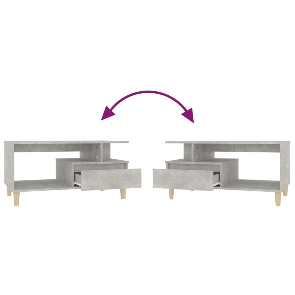 Tavolino Salotto Grigio Cemento 90x49x45 cm Legno Multistrato - homemem39