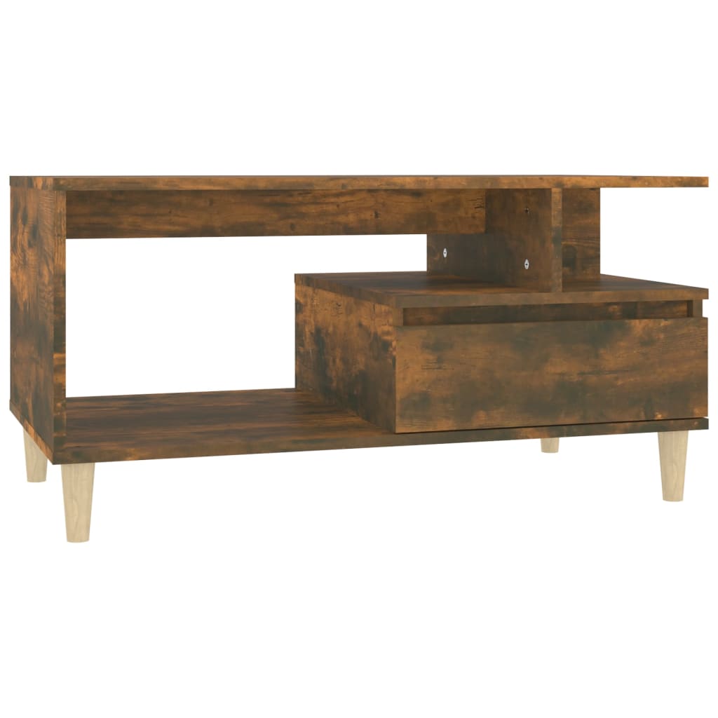 Tavolino da Salotto Rovere Fumo 90x49x45 cm Legno Multistrato - homemem39