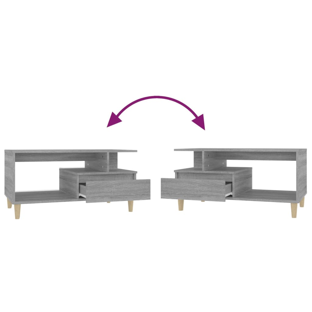 Tavolino da Salotto Grigio Sonoma 90x49x45 cm Legno Multistrato - homemem39